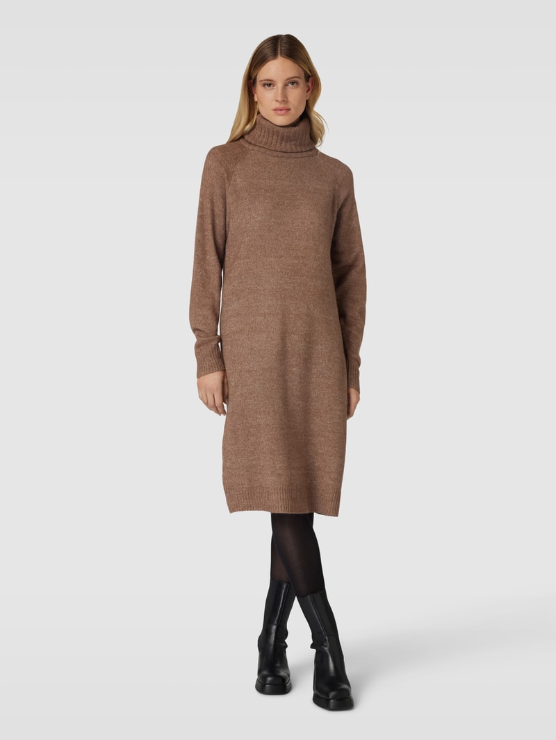 Strickkleid mit Rollkragen Modell 'DANIELA' in mittelbraun
