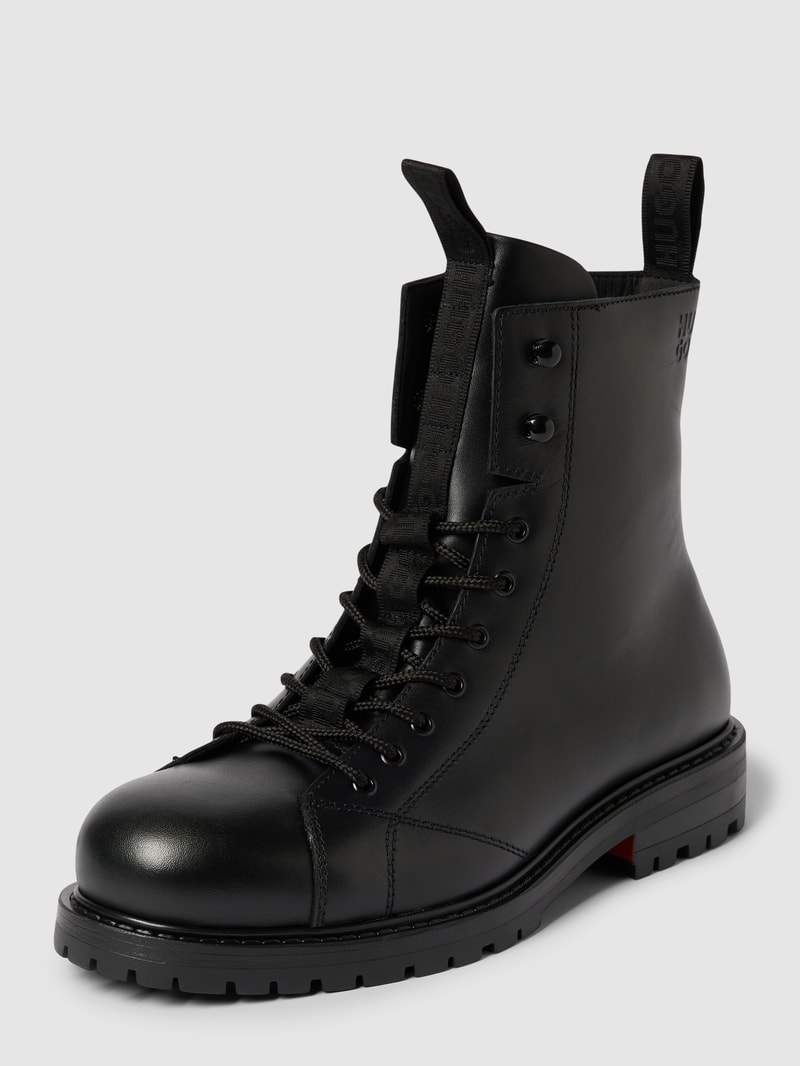 Boots aus Leder in schwarz