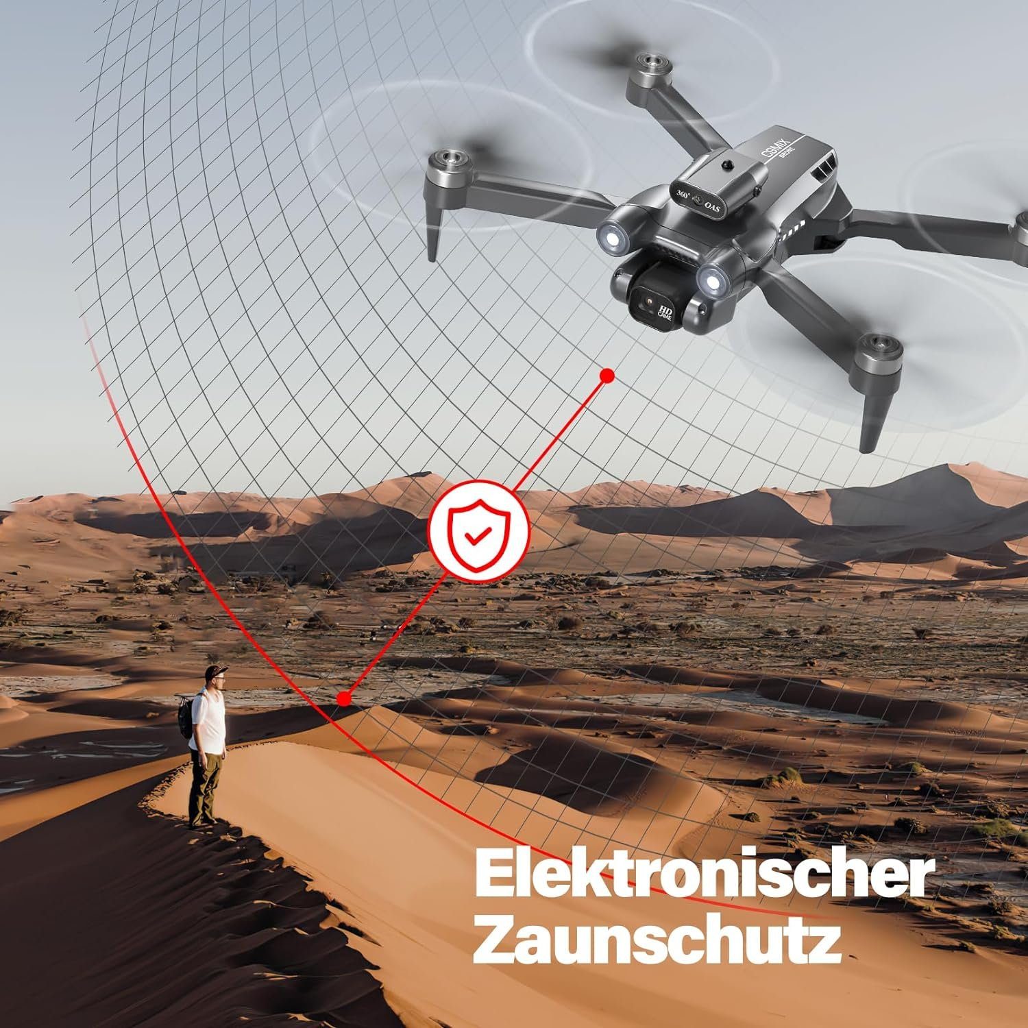 Arulis C9MIX Drohne, mit 2 Kamera, FPV WiFi Bürstenloser Motor, Drohne (1080P+480P, Mit 3 Akkus 45Minuten Flugzeit für Drohnen Anfänger Spielzeug Geschenk)