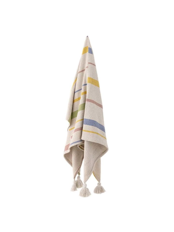 Bloomingville Decke PONTINO Natur Bunte Streifen 160x130 cm günstig kaufen onesize