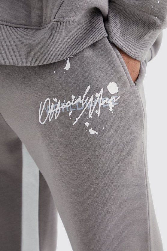 Slim-Fit Schlag-Jogginghose mit Einsatz