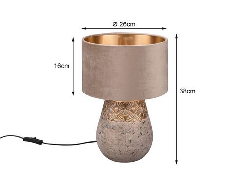 meineWunschleuchte LED Nachttischlampe, LED wechselbar, warmweiß, ausgefallen-e Design-er Fensterlampe für Fensterbank Gold, Höhe 38cm