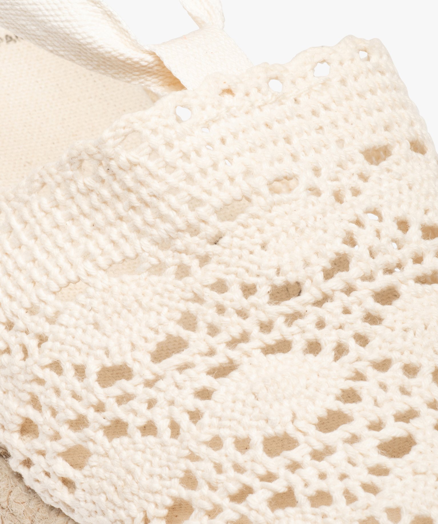 Sandales femme compensées dessus macramé uni blanc | GEMO