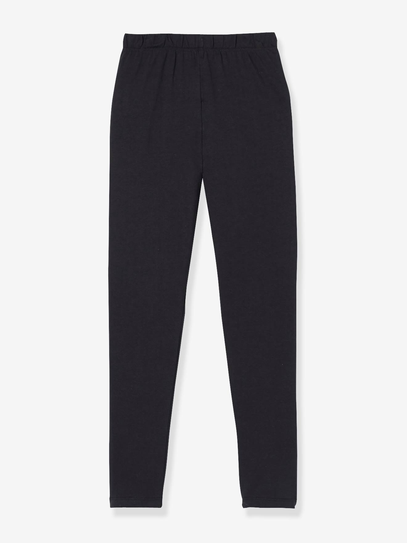 Vertbaudet 2er-Pack Leggings für Mädchen BASIC Oeko-Tex - schwarz+grau meliert