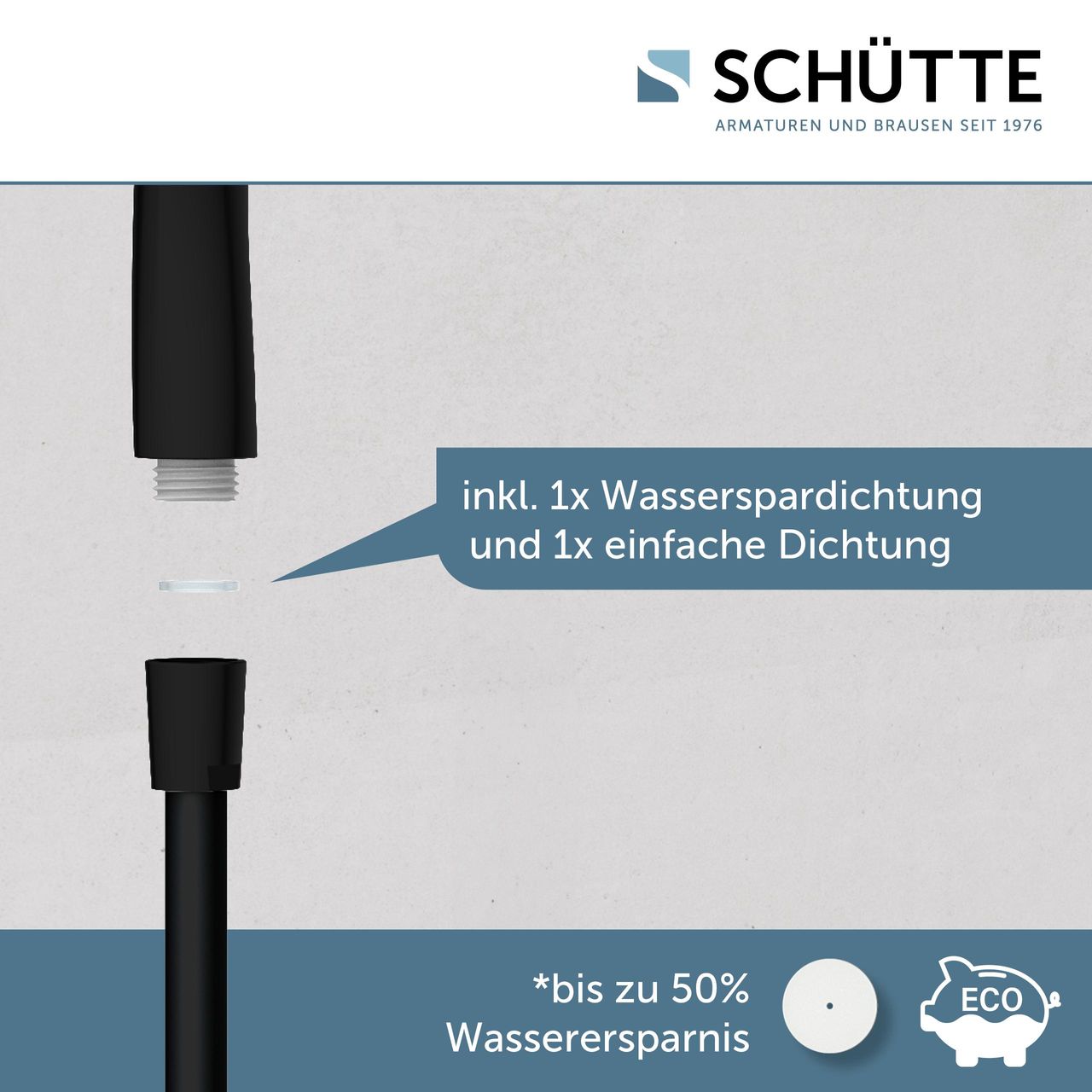 Schütte CAPRI Handbrause, Schwarz matt