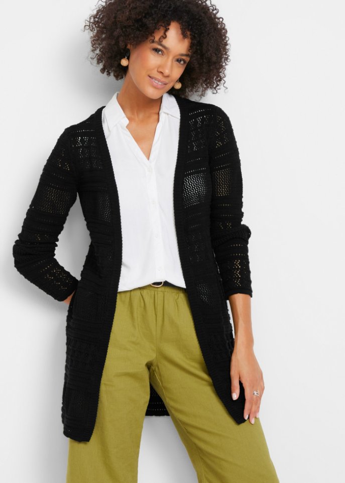 Strickjacke mit Leinenanteil