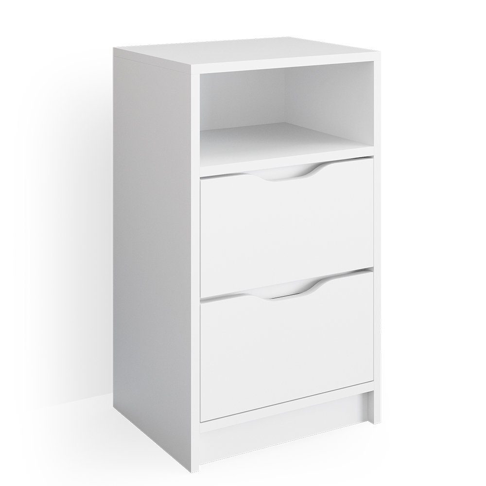 Vicco Nachtkommode Nachttisch Kommode für Boxspringbett RUBEN weiß