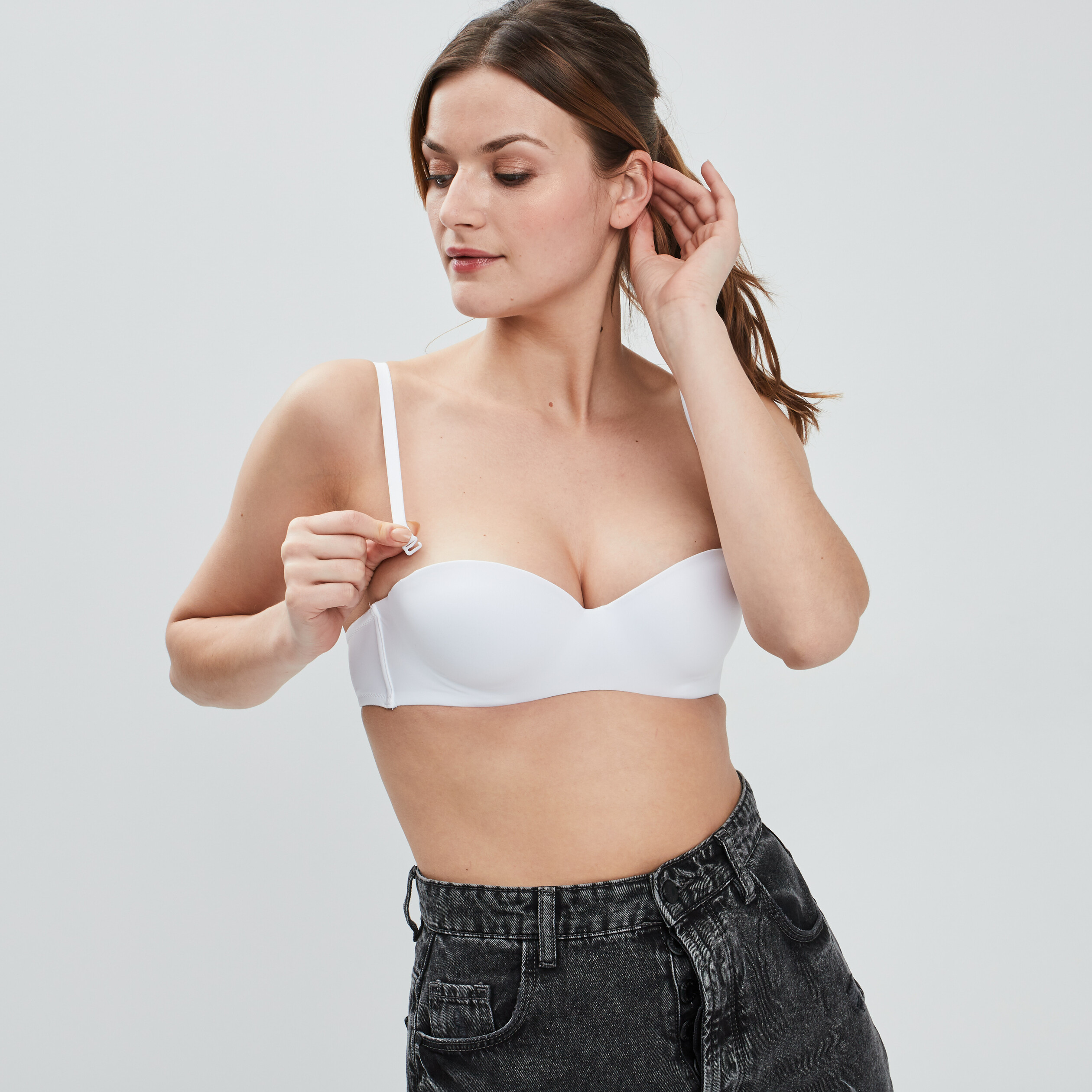 Soutien-gorge balconnet microfibre blanc femme | La Halle