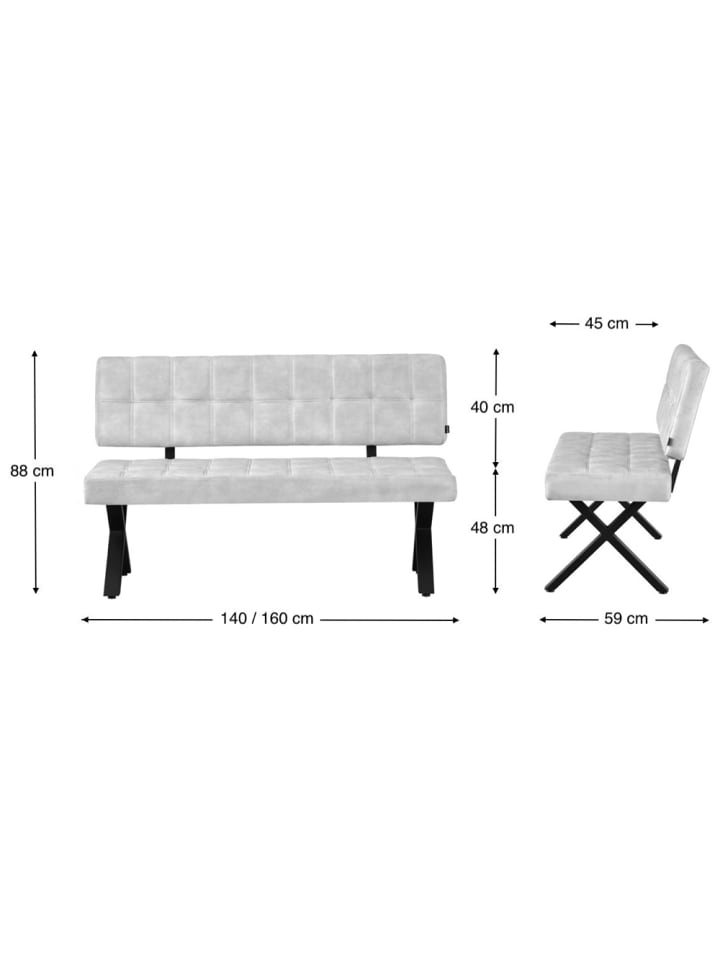 B&D Home Sitzbank KAREN in Gelb - (B)160 x (H)88 x (T)59 cm günstig kaufen 160 cm