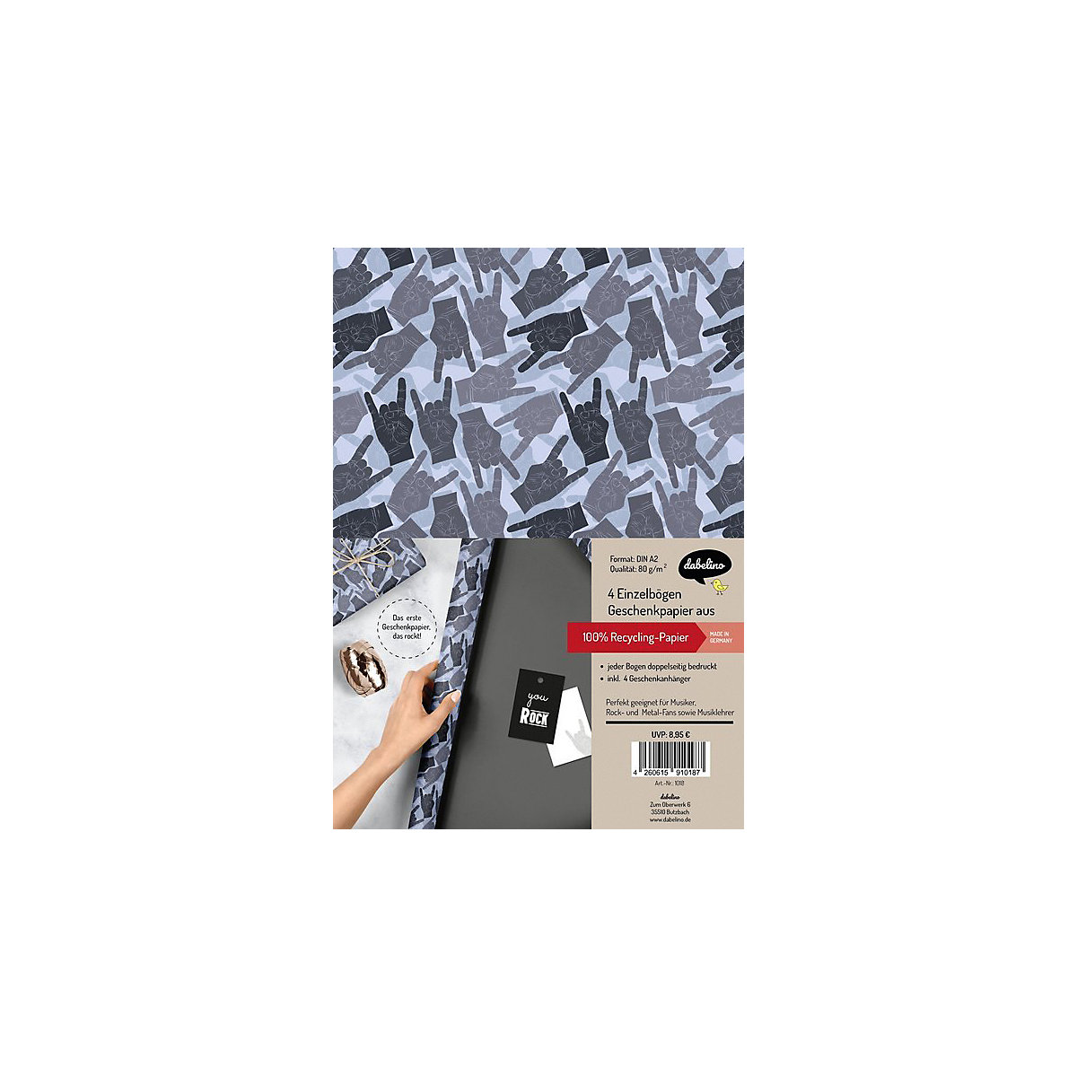 Geschenkpapier-Set: You Rock