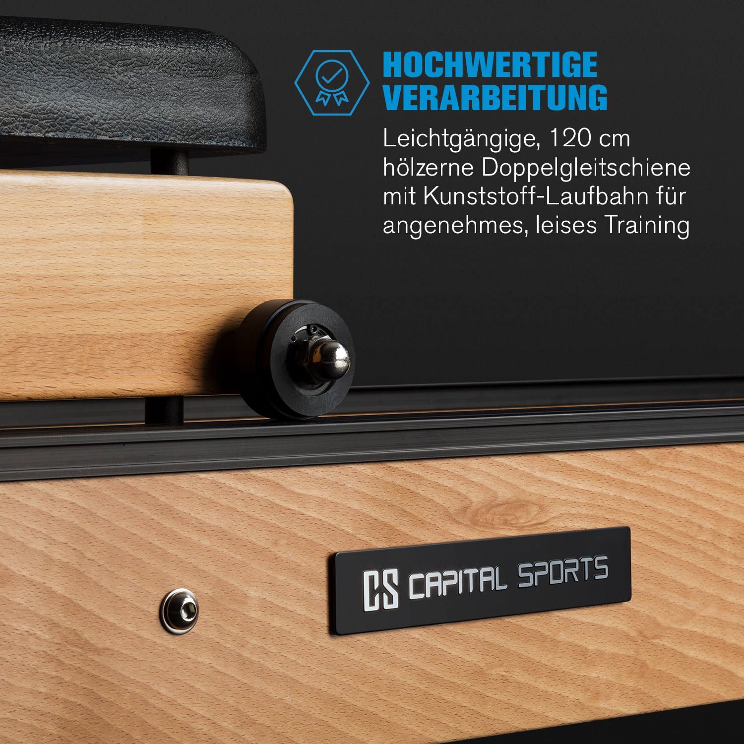 Capital Sports Rudermaschine Stoksman 2.0 Wasserrudergerät 120cm LCD-Display Buche hell