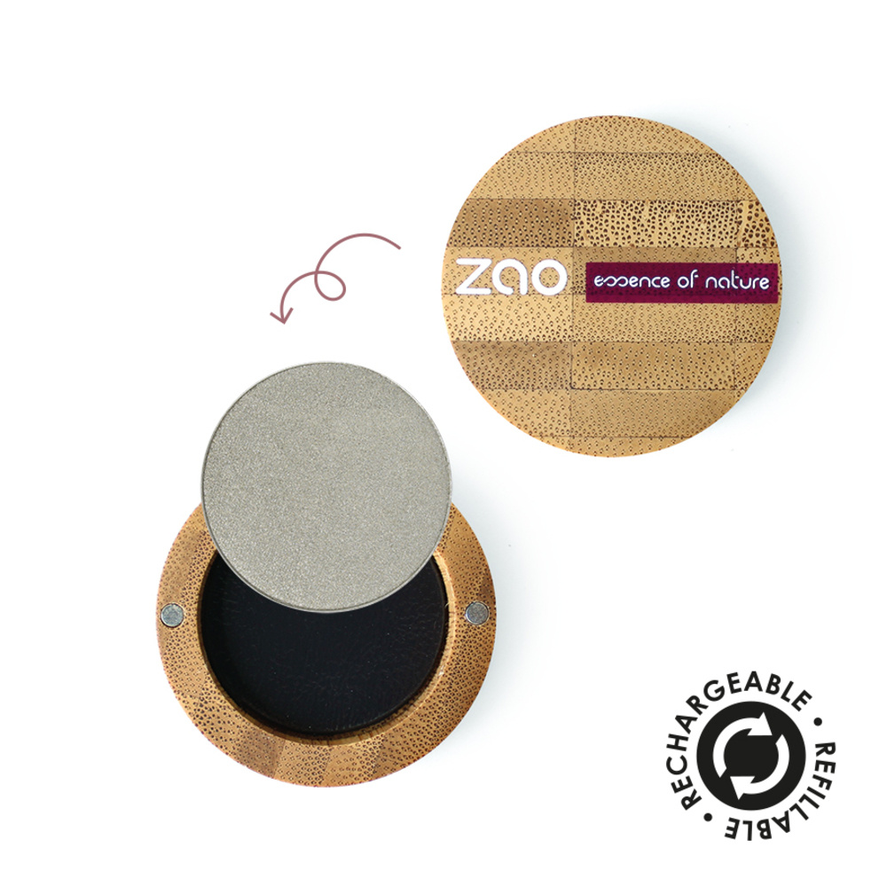 zao essence of nature Ombre à paupières nacrée 108 Gris vert ZAO Ombre à paupières certifiées bio, 100% naturel, vegan et rechargeable