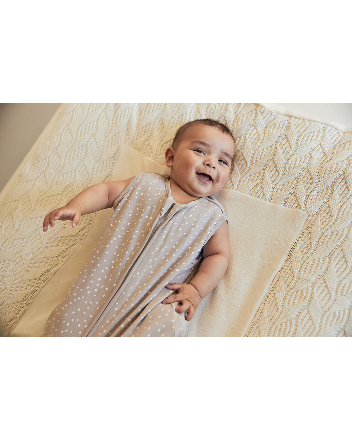 Schlafsack 4-Jahreszeiten 70 cm Spickle nougat - TOG 3,0