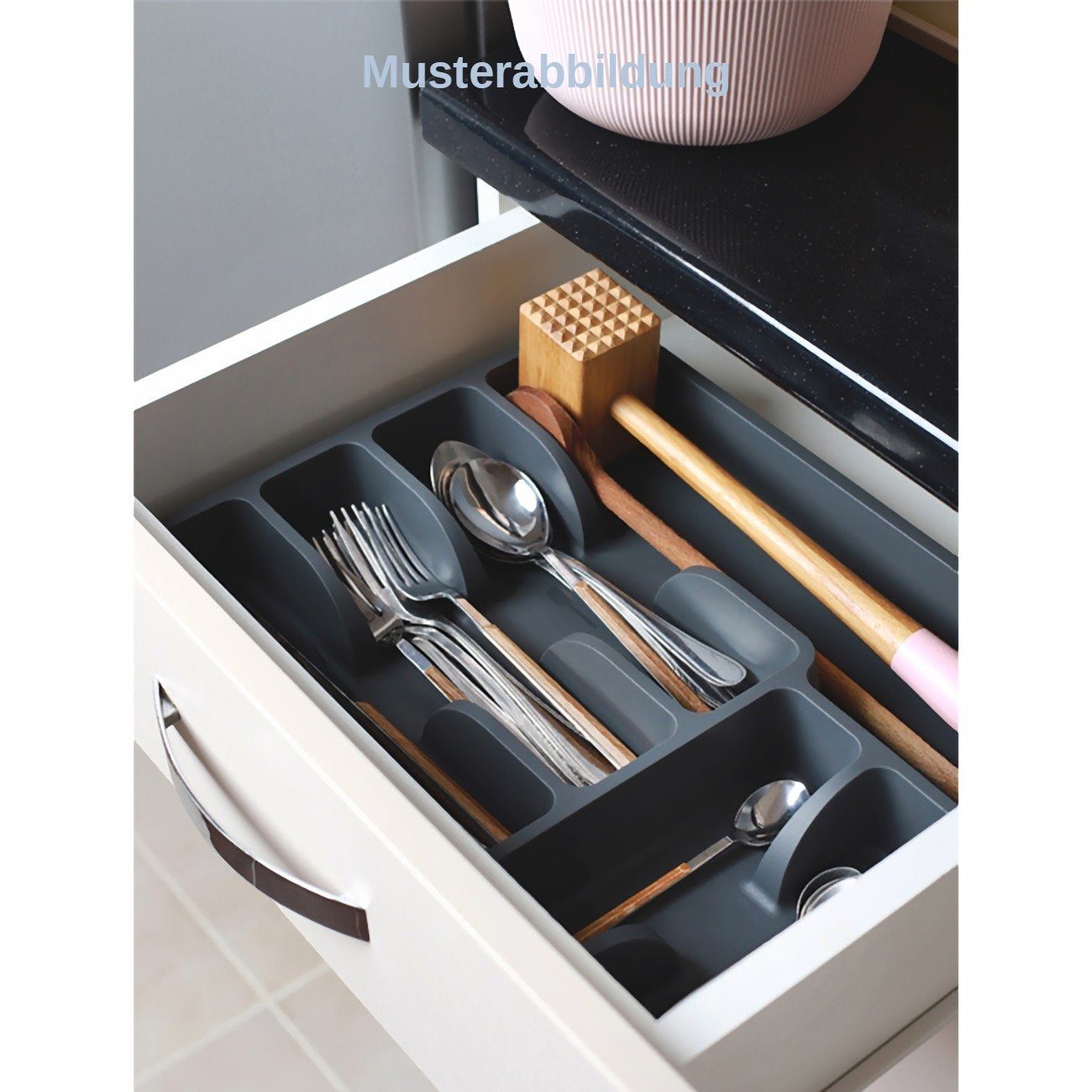 Engelland Besteckkasten Besteckeinsatz für Schubladen 30 cm (Vorteils-Set, 1 St., 38 x 29 x 5 cm), BPA-frei, robuster PP-Kunststoff, für alle handelsüblichen Schubladen