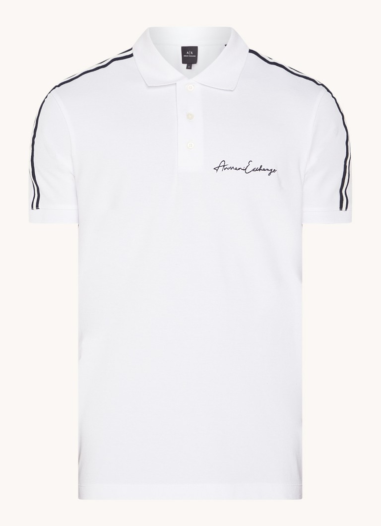 Armani Exchange regulāra piegriezuma polo krekls no kokvilnas pikē ar izšuvumu no logotipa