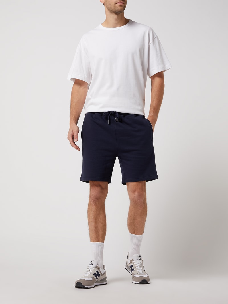 Sweatshorts mit elastischem Bund in dunkelblau