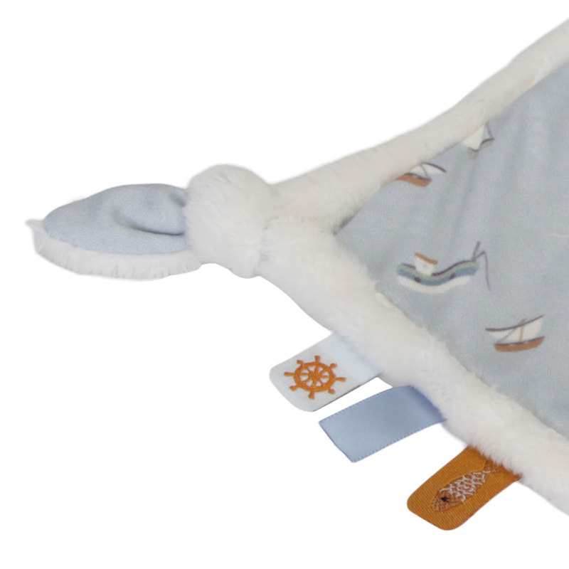 Doudou carré mouette attache tétine Little Dutch