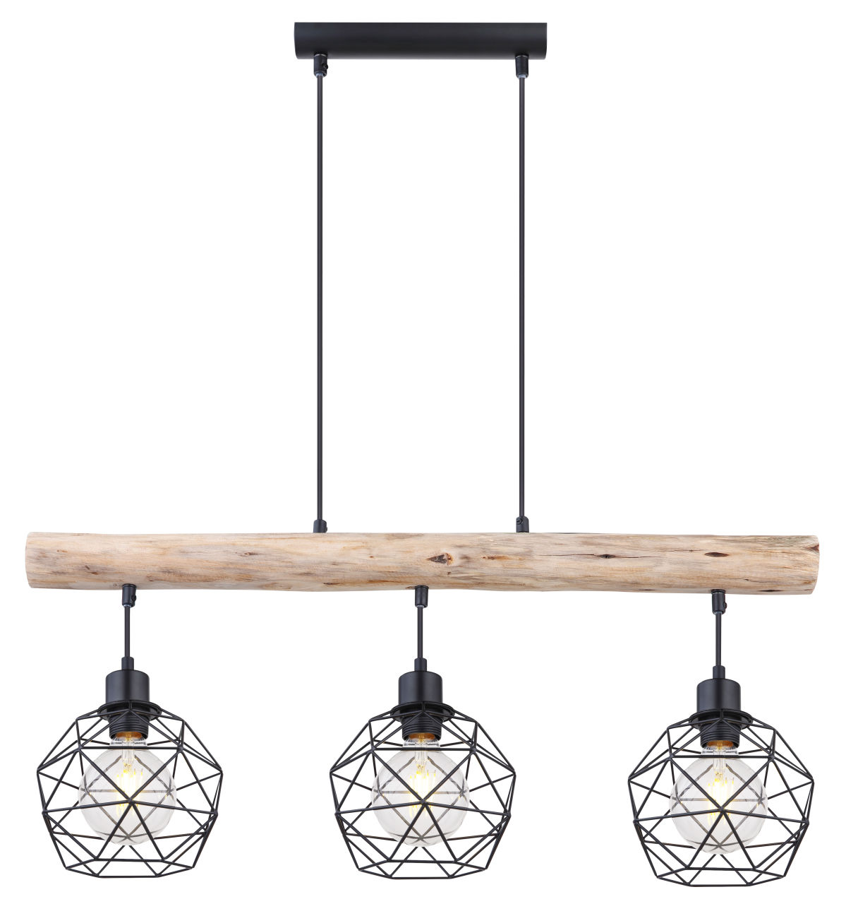 Globo Lighting - THEODOR - Hängeleuchte Metall schwarz matt, 3x E27