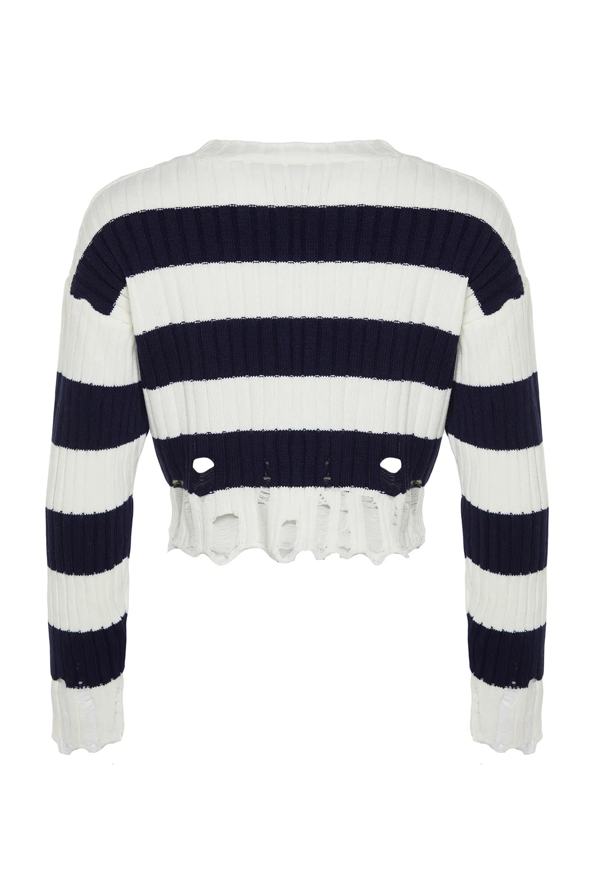 Trendyol Collection  Ecrufarbener, kurzer Strickpullover mit weiter Passform TWOAW24KZ00905