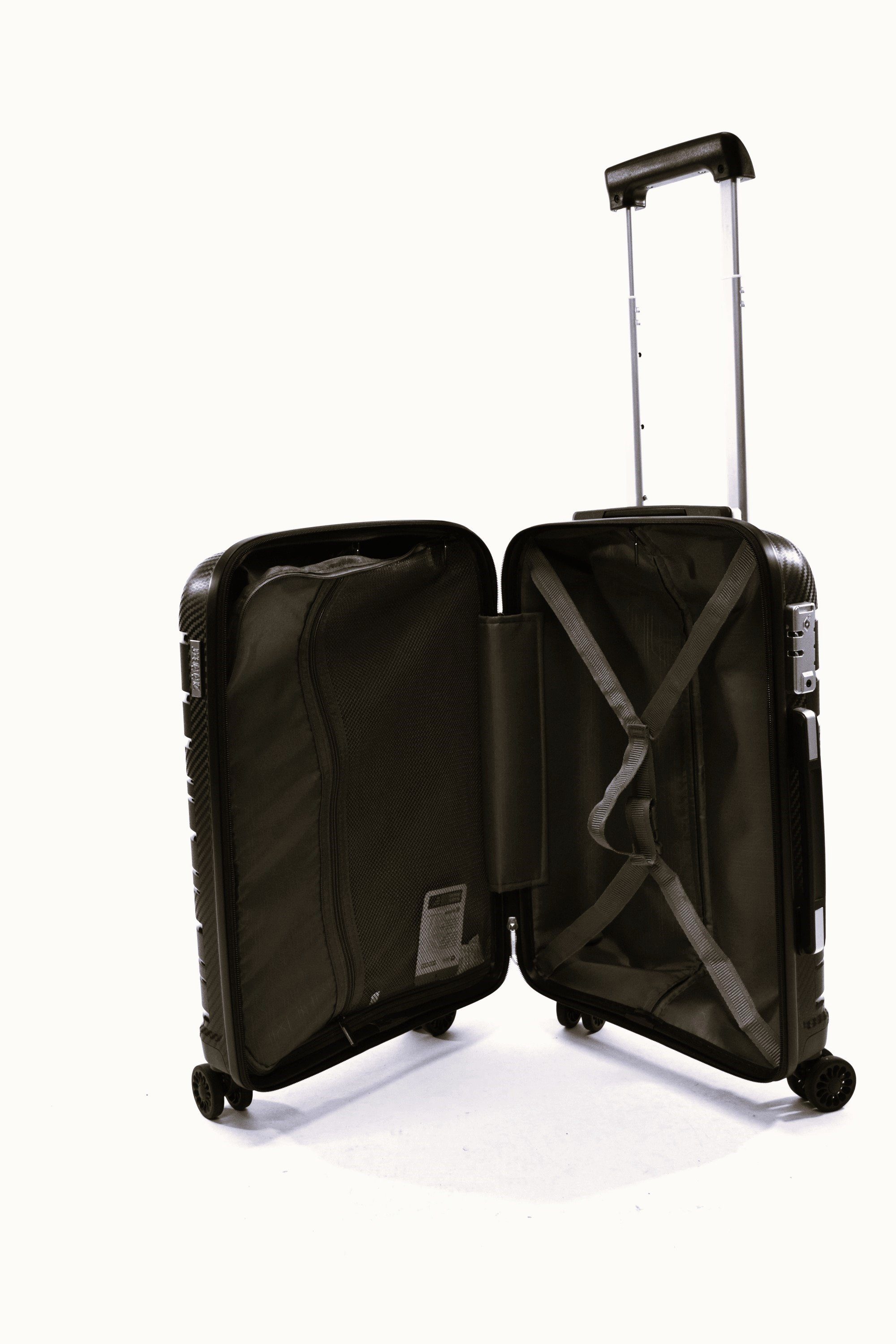 Zimmert Leather Hartschalen-Trolley SCROLL-LIGHT bruchsicheres Polypropylen, 4 Rollen, S 55 M 66 L 75 cm, 4 Rollen, Grau, Rot, Blau, Schwarz