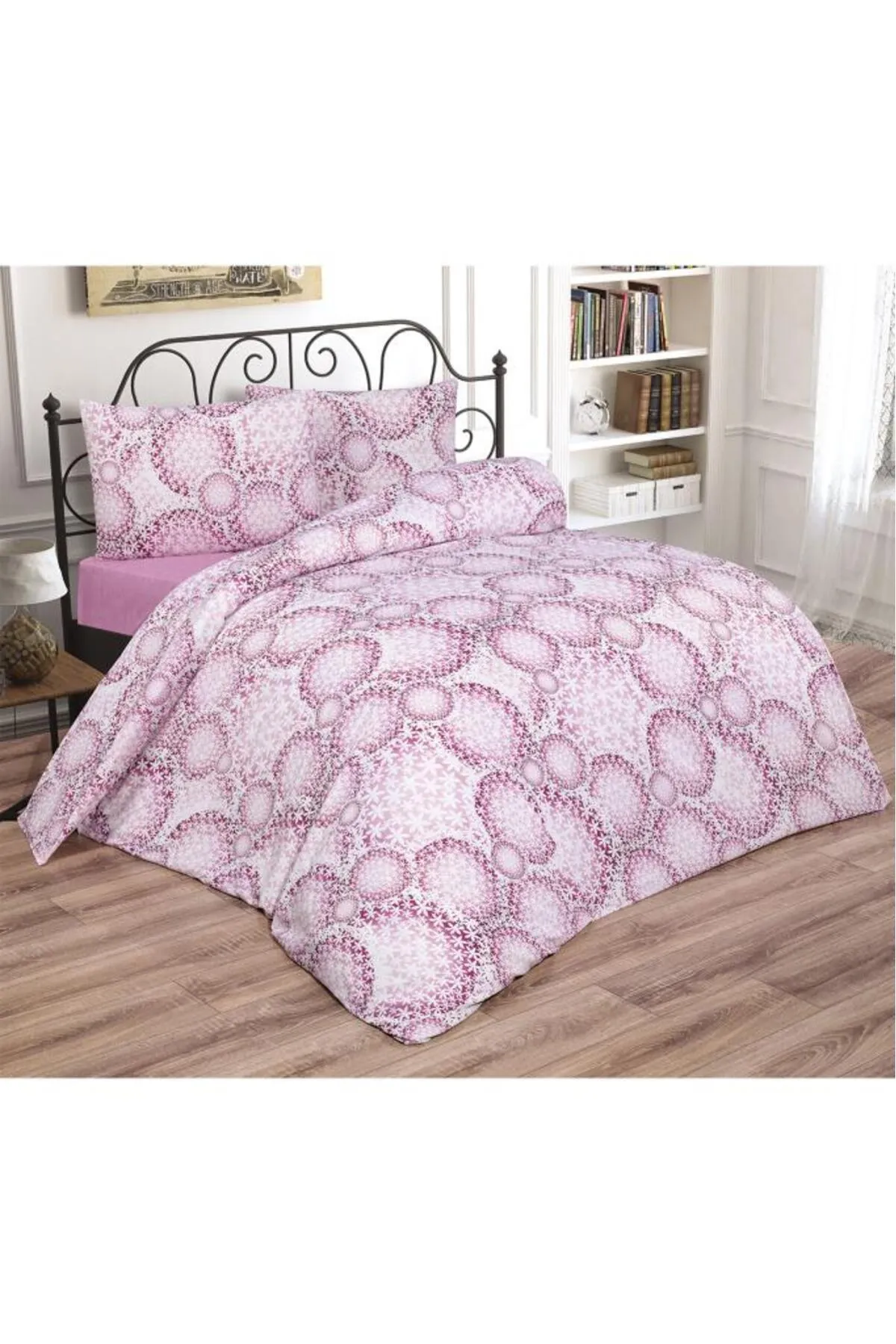 Çeyiz Diyarı  Bettwäsche Doppelbett - Rosa - Gestreift
