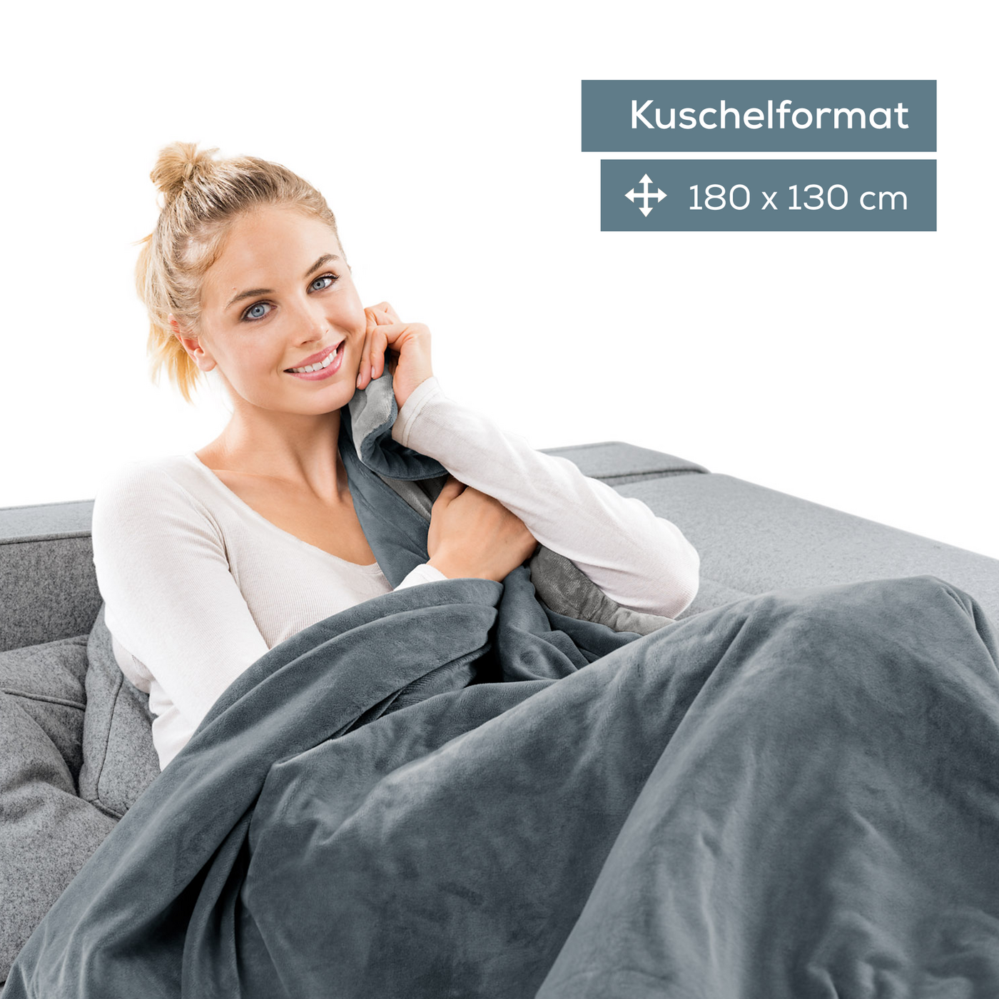 Beurer Wärmezudecke HD 75 Cosy Dark Grey-Atmungsaktive Heizdecke in trendigem Grau mit anschmiegsamer Flauschfaser