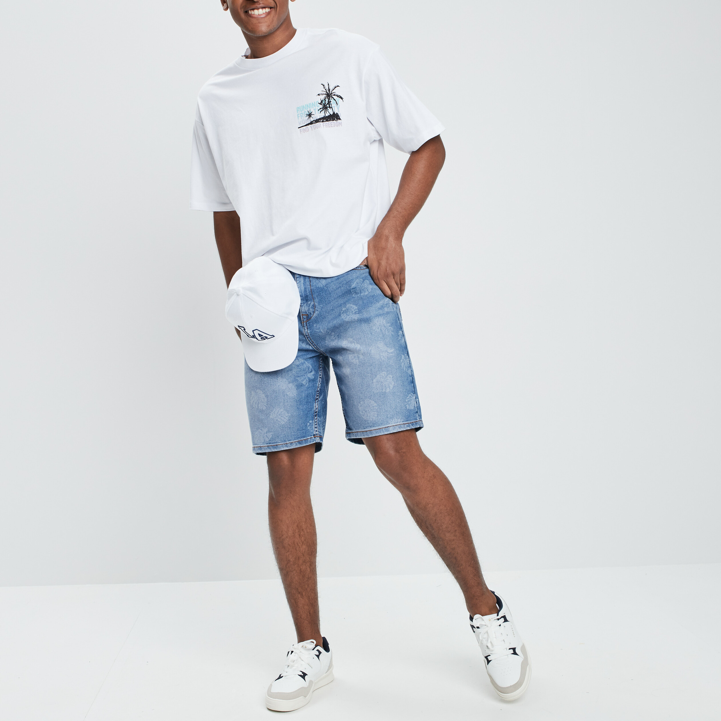 Bermuda droit denim double stone homme | La Halle