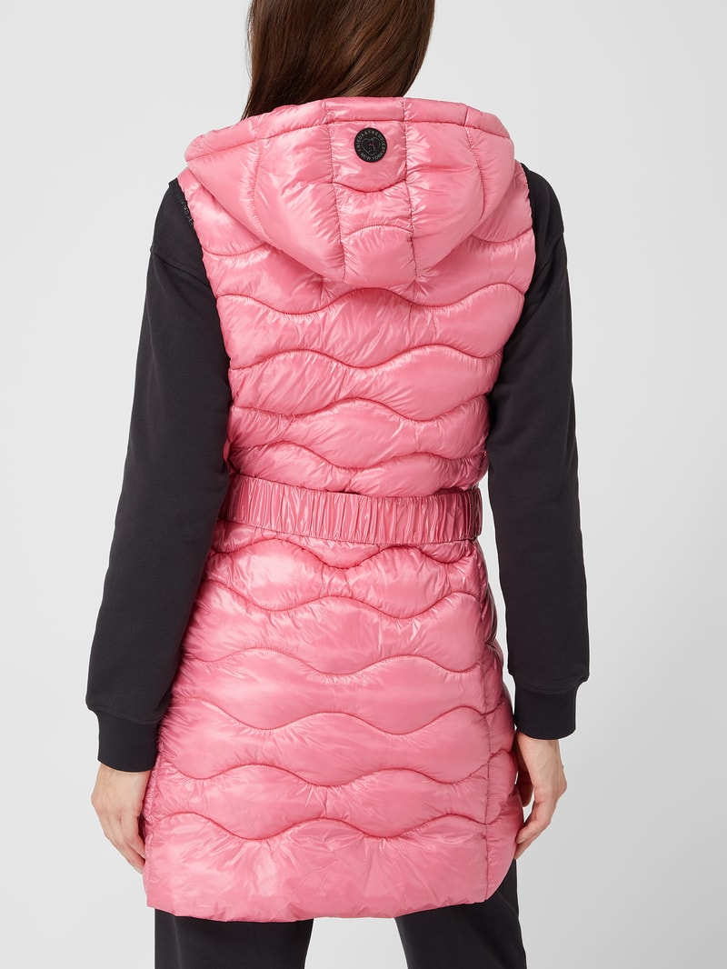 Longweste mit Gürtel in pink