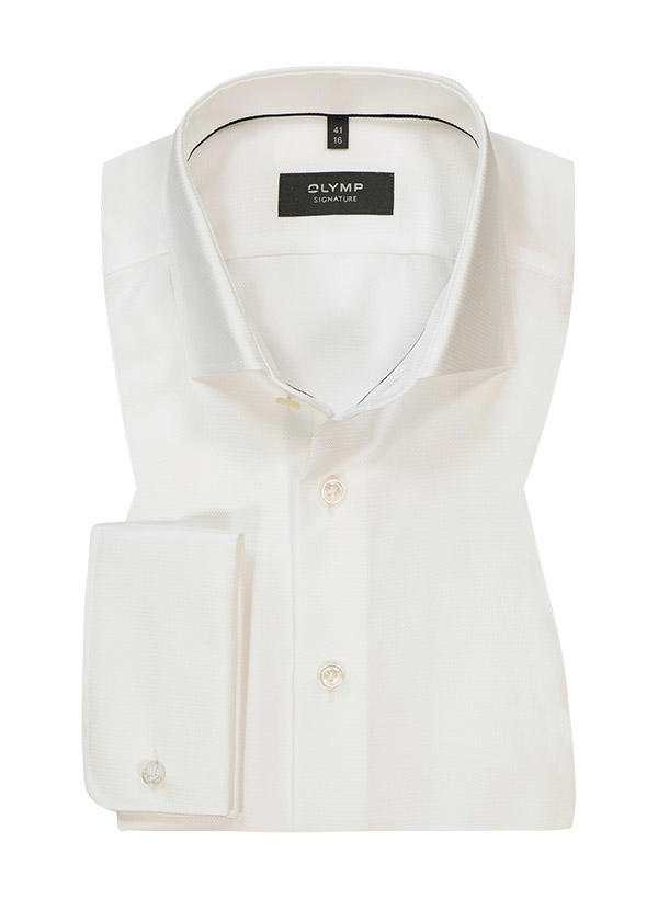 OLYMP Signature, Hemd, Tailored Fit, Baumwolle, creme