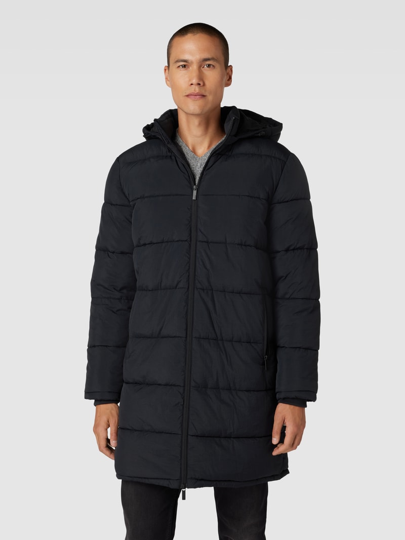 Steppmantel mit Kapuze Modell 'COOPER' in schwarz