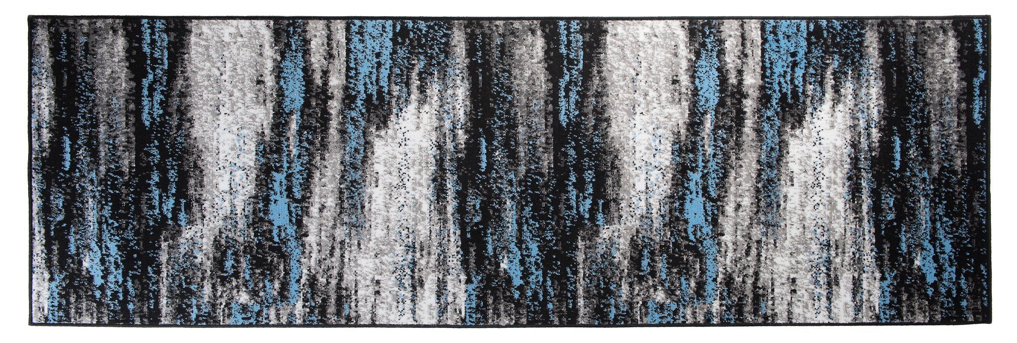 Läufer Läufer Flurläufer Modern für Vorzimmer 100 cm Breit Grau Blau, Mazovia, 100 x 100 cm, Kurzflor, Meterware, Höhe 8 mm, Kurzflor - niedrige Florhöhe