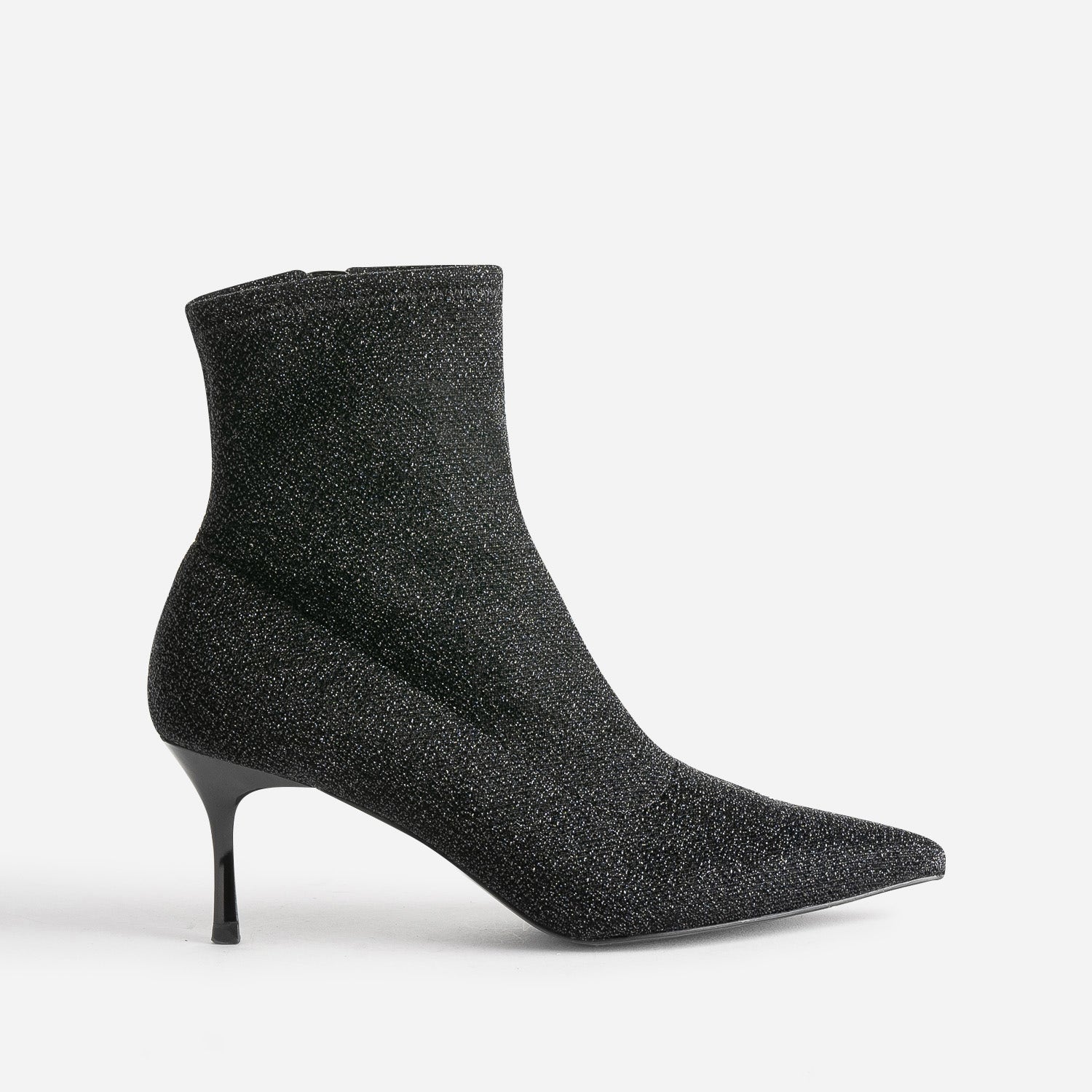 Boots TEXTO noir pailleté pointu à talon aiguille