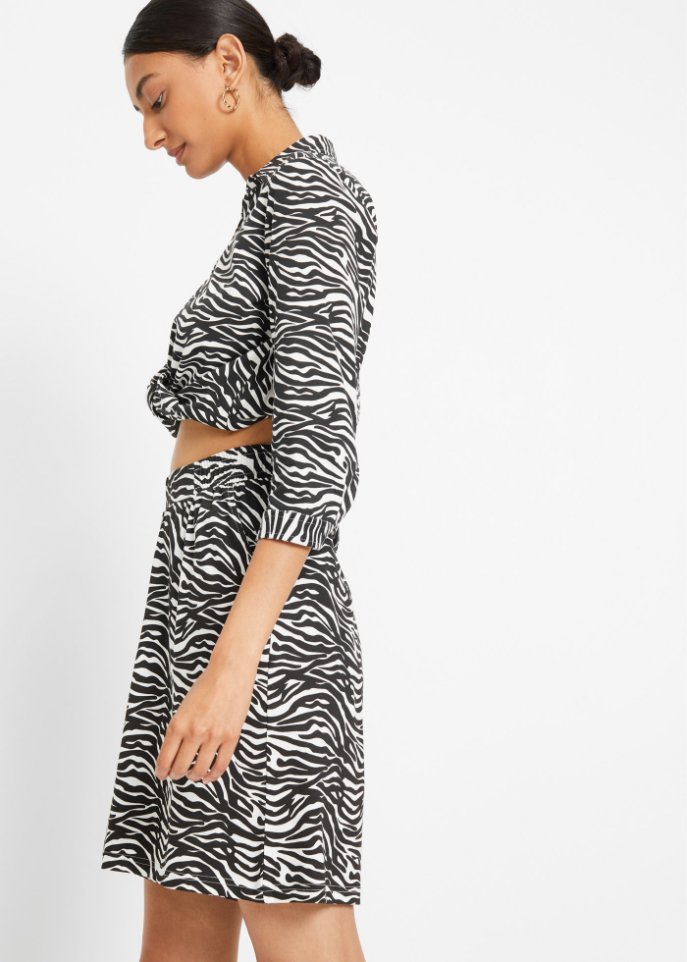 Jersey-Bermuda mit Animalprint