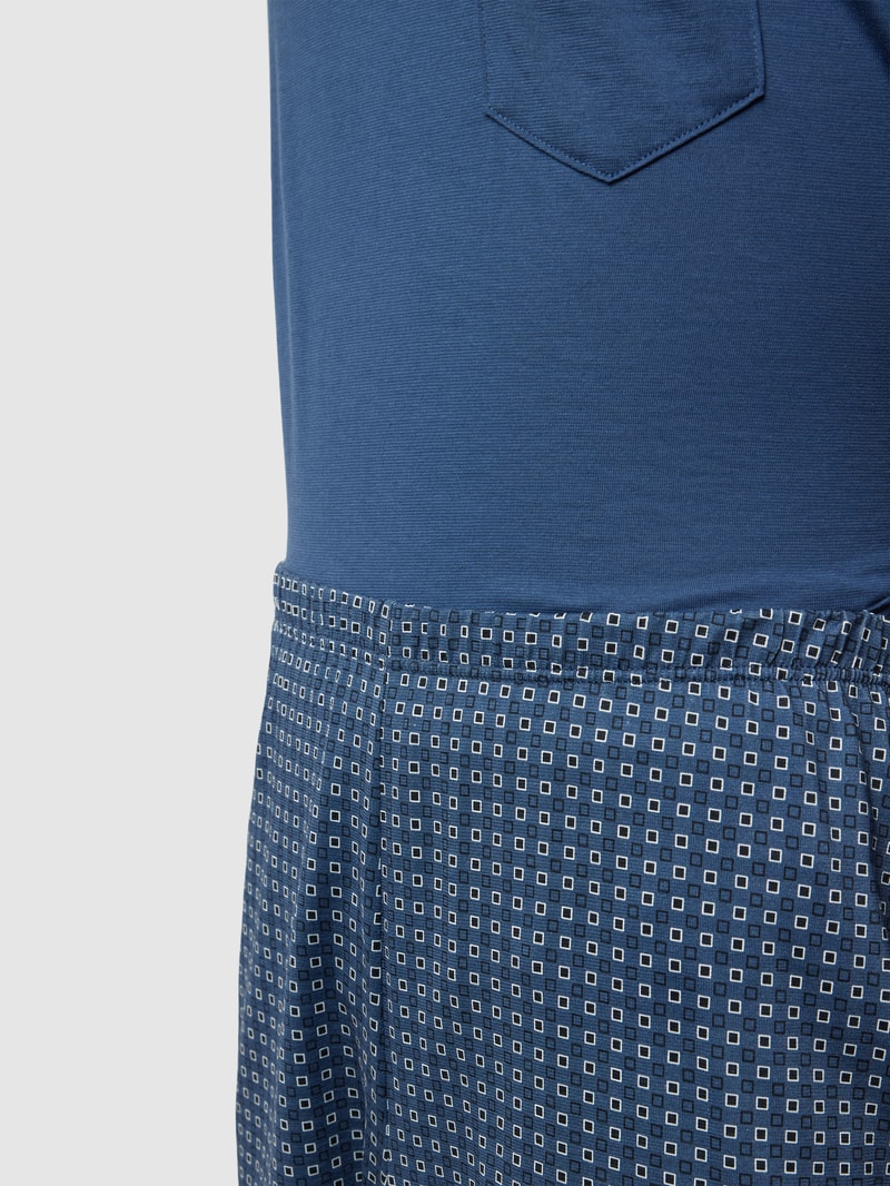 Pyjama mit Brusttasche Modell 'Relax' in marineblau