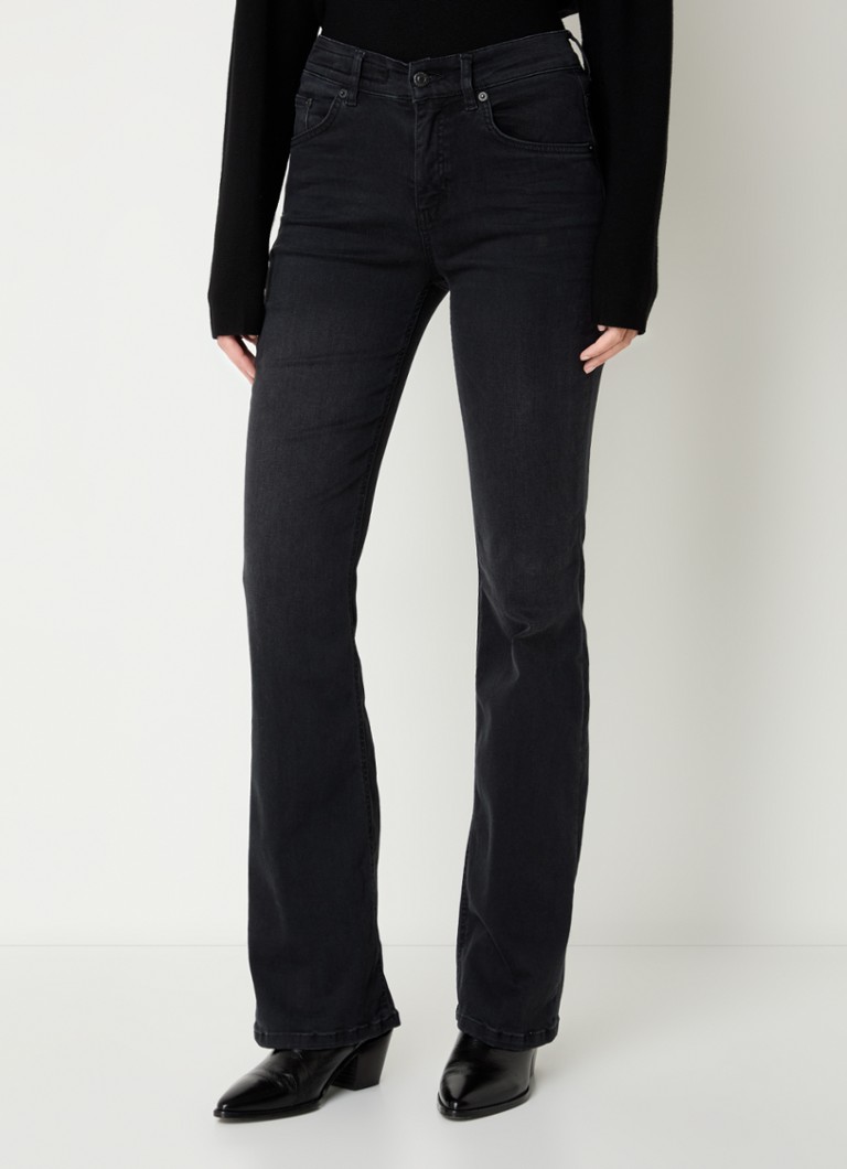 Calça jeans bootcut de cintura média DRYKORN Far em tecido lyocell com lavagem colorida