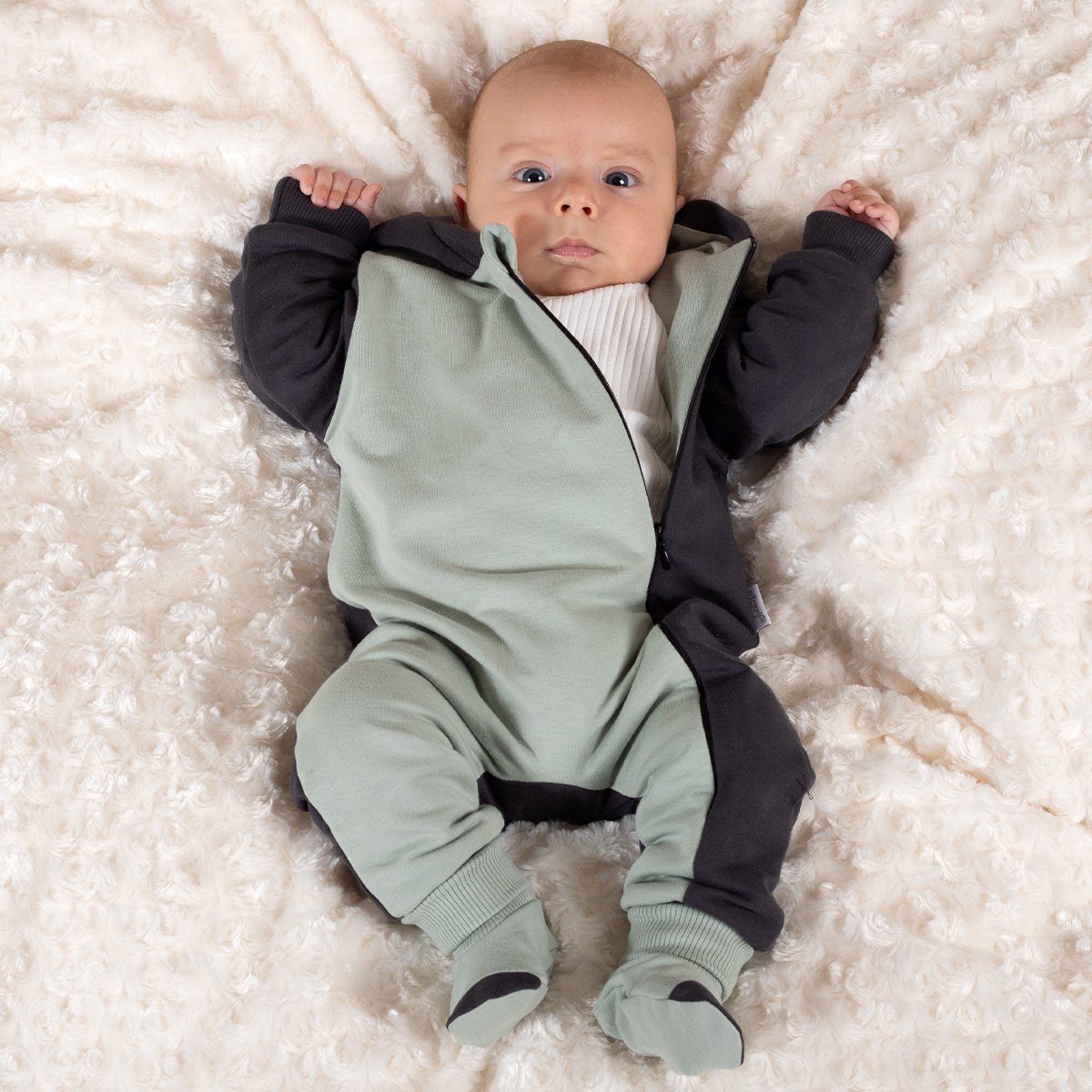 Bamar Nicol Overall Baby-Overall Olaf in Oliv/Graphit (202271)