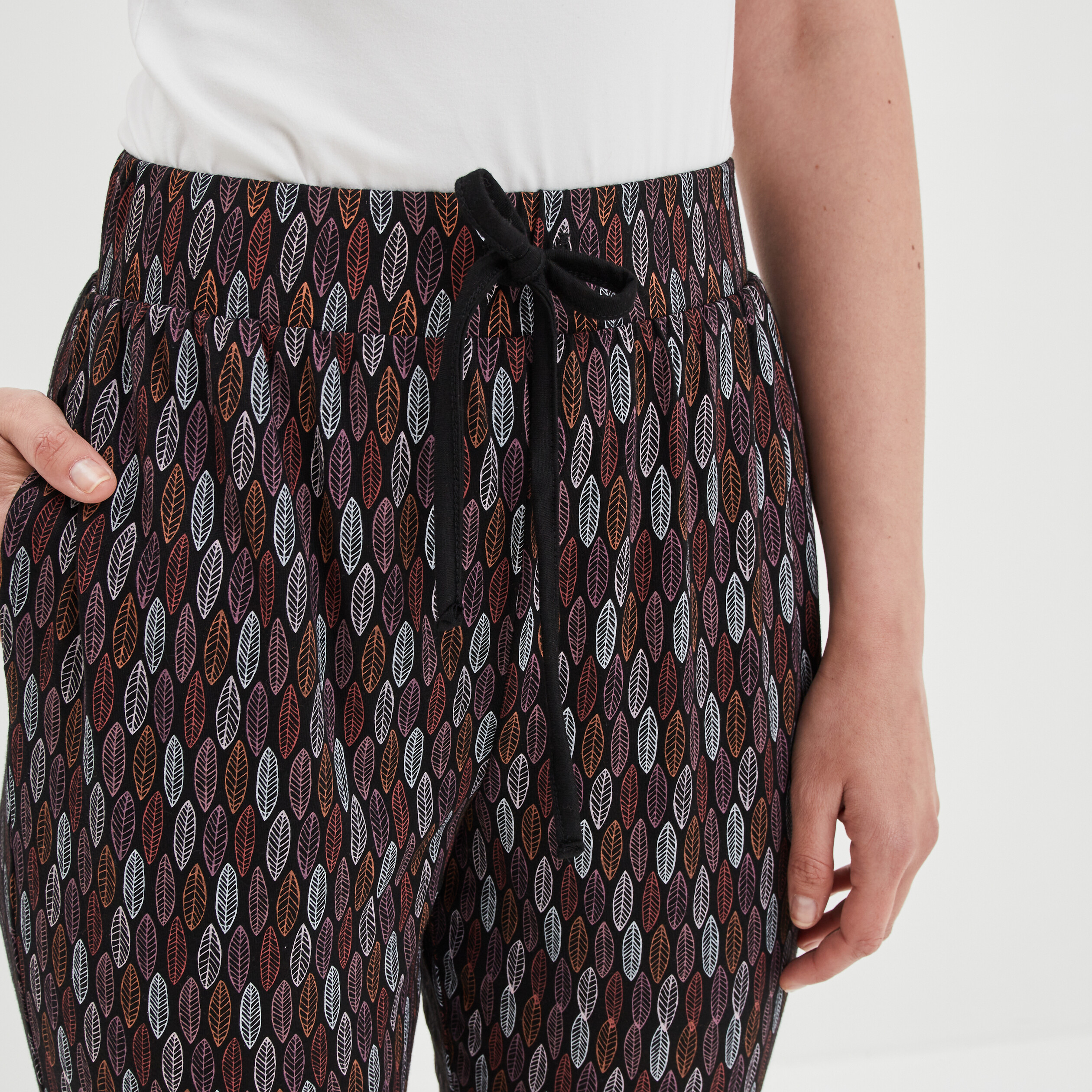 Pantalon de pyjama imprimé noir femme | La Halle