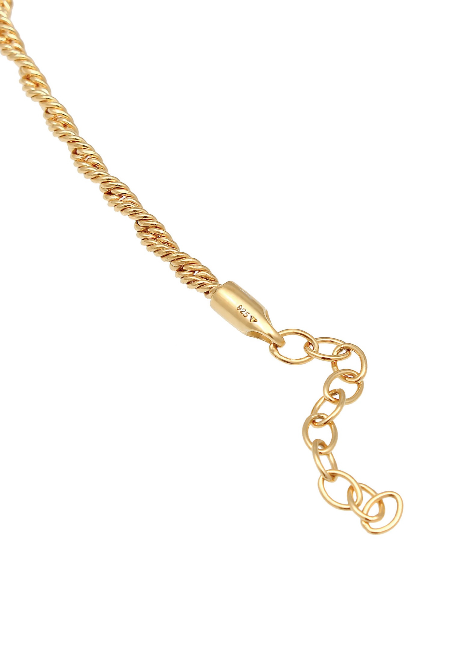 Elli PREMIUM Dames Choker Tordu Cord Collier en cordon Blogger Trend en plata de ley 925 chapada en oro