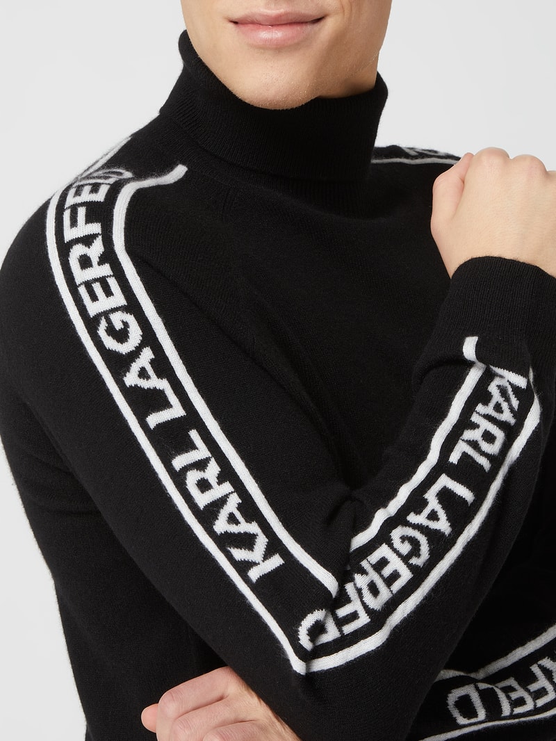 Rollkragenpullover aus Kaschmir in schwarz