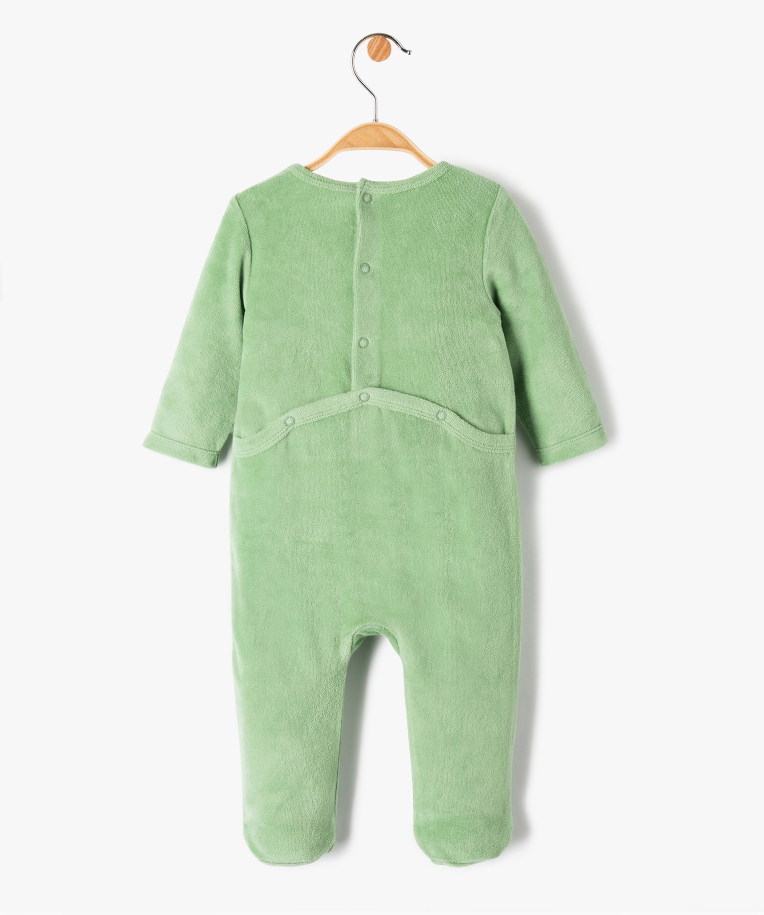 Pyjama dors-bien en velours imprimé bébé beige | GEMO