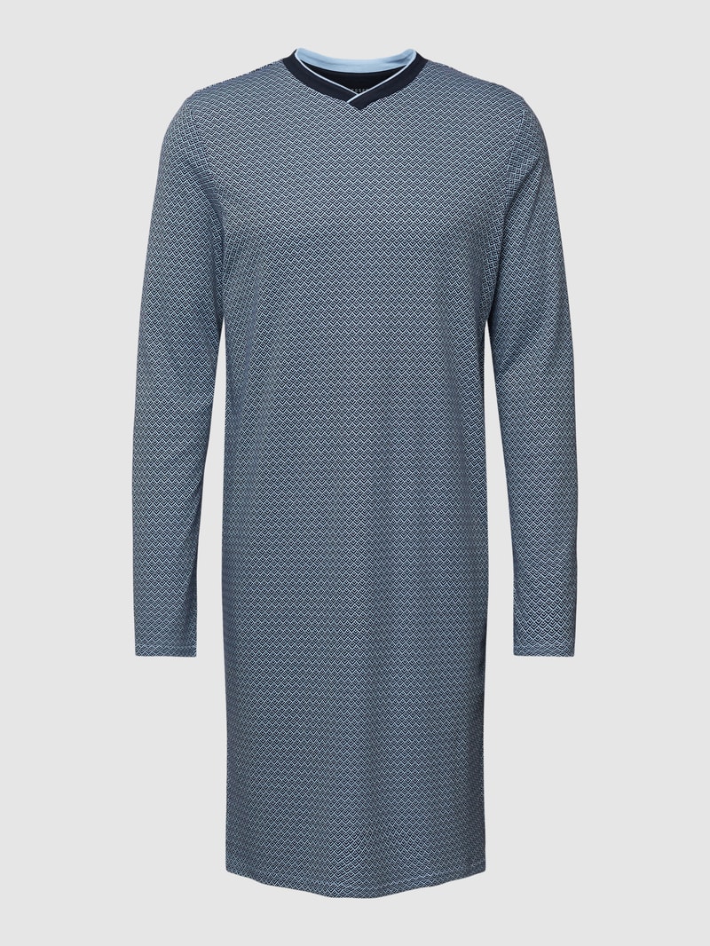 Nachthemd mit Allover-Muster Modell 'Fine Interlock' in hellblau