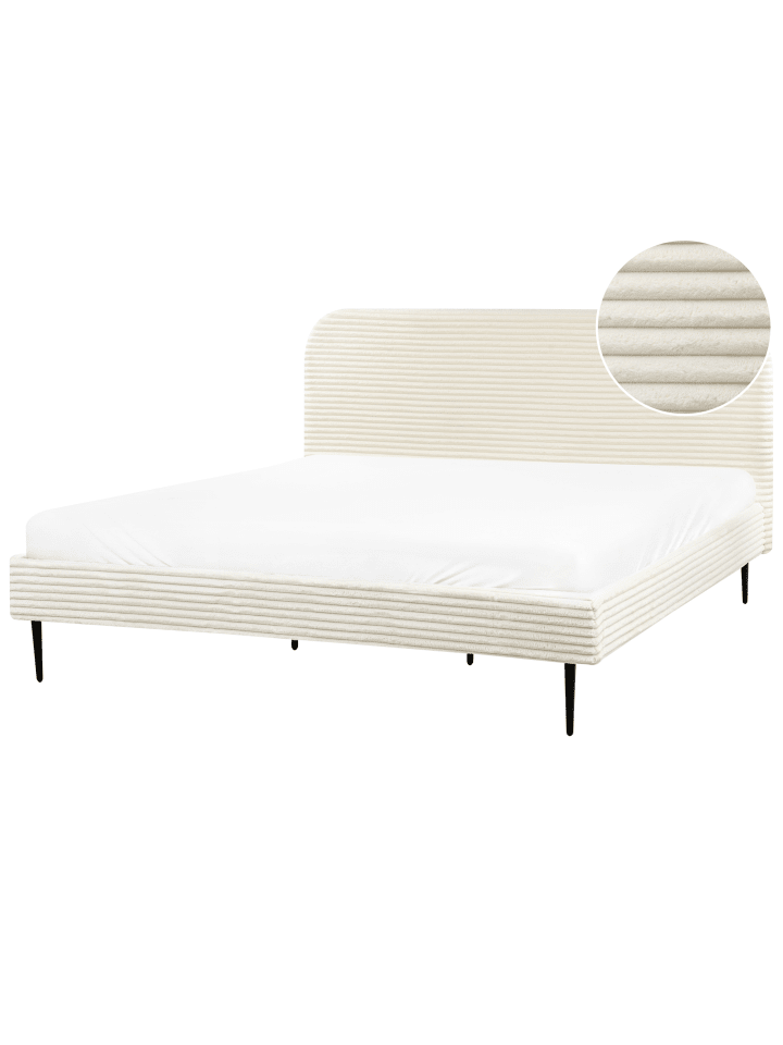 Beliani Doppelbett FLAYAT in Weiß/Schwarz - (W) 193 x (H) 109 x (L) 215 cm günstig kaufen onesize