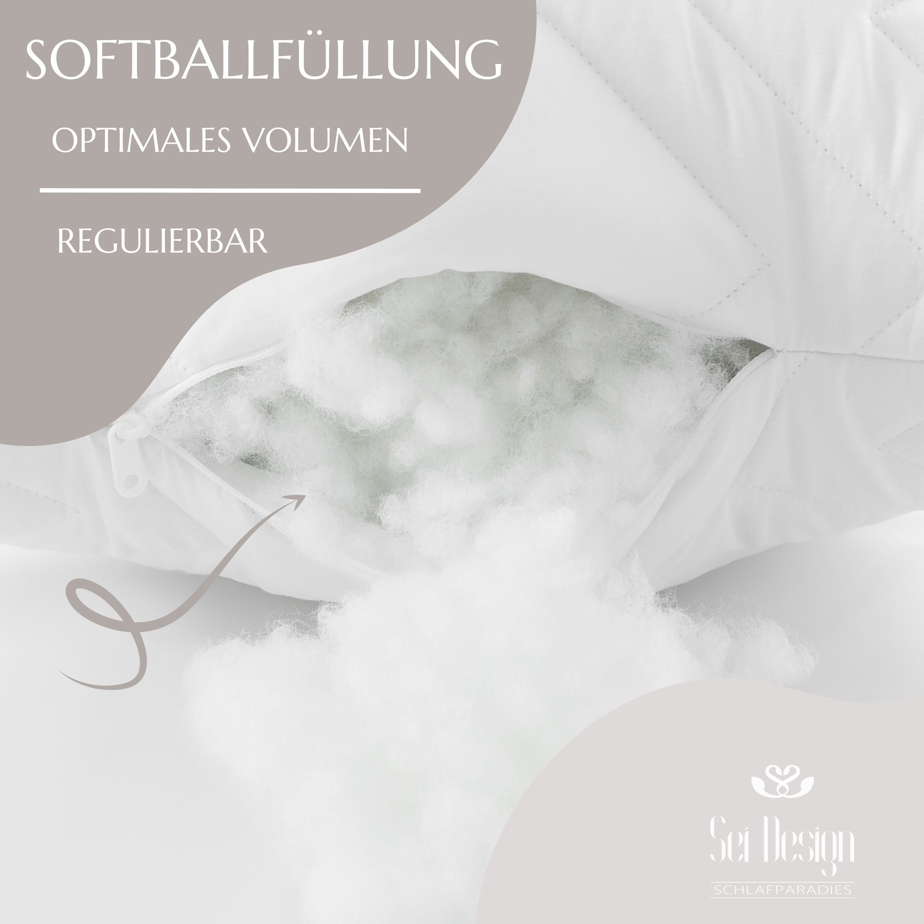 SEI Design Stillkissen Seitenschläferkissen Bodypillow - Körperkissen, Schwangerschaftskissen mit Bezug, 1-tlg., gesteppt mit 2 Reißverschlüssen