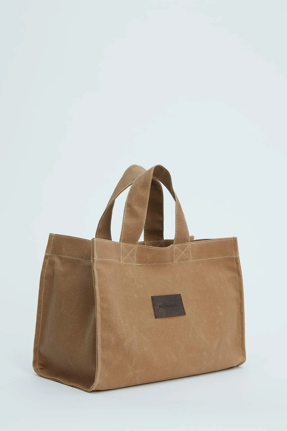 Manuka  Kleine Canvas-Tasche Camel mit Wascheffekt