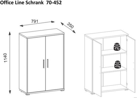 BEGA OFFICE Aktenschrank Office Line Büroschrank, Aktenschrank Mehrzweckschrank wahlweise in 3 Farben