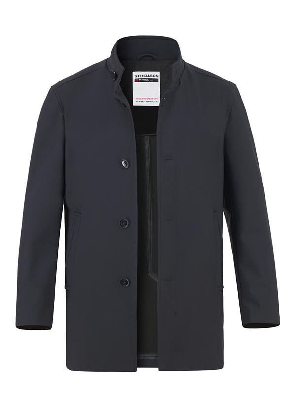 Strellson, Mantel Finchley, Mikrofaser, wasserabweisend, dunkelblau