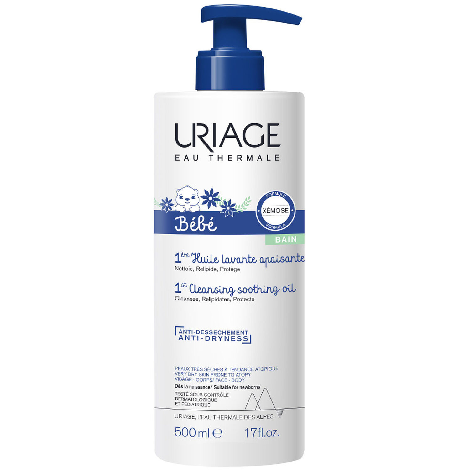 Uriage Bébé - 1ère Huile Lavante Apaisante Nettoie, Relipide & Protège