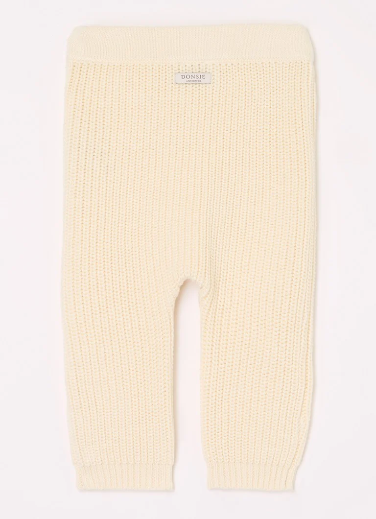 Pantaloni Luca din material gros tricotat de la Donsje Amsterdam, confecționați din bumbac organic.