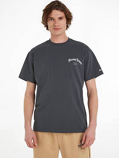 TOMMY-JEANS Herren T-Shirt TJM RLX GRUNGE ARCH BACK TEE