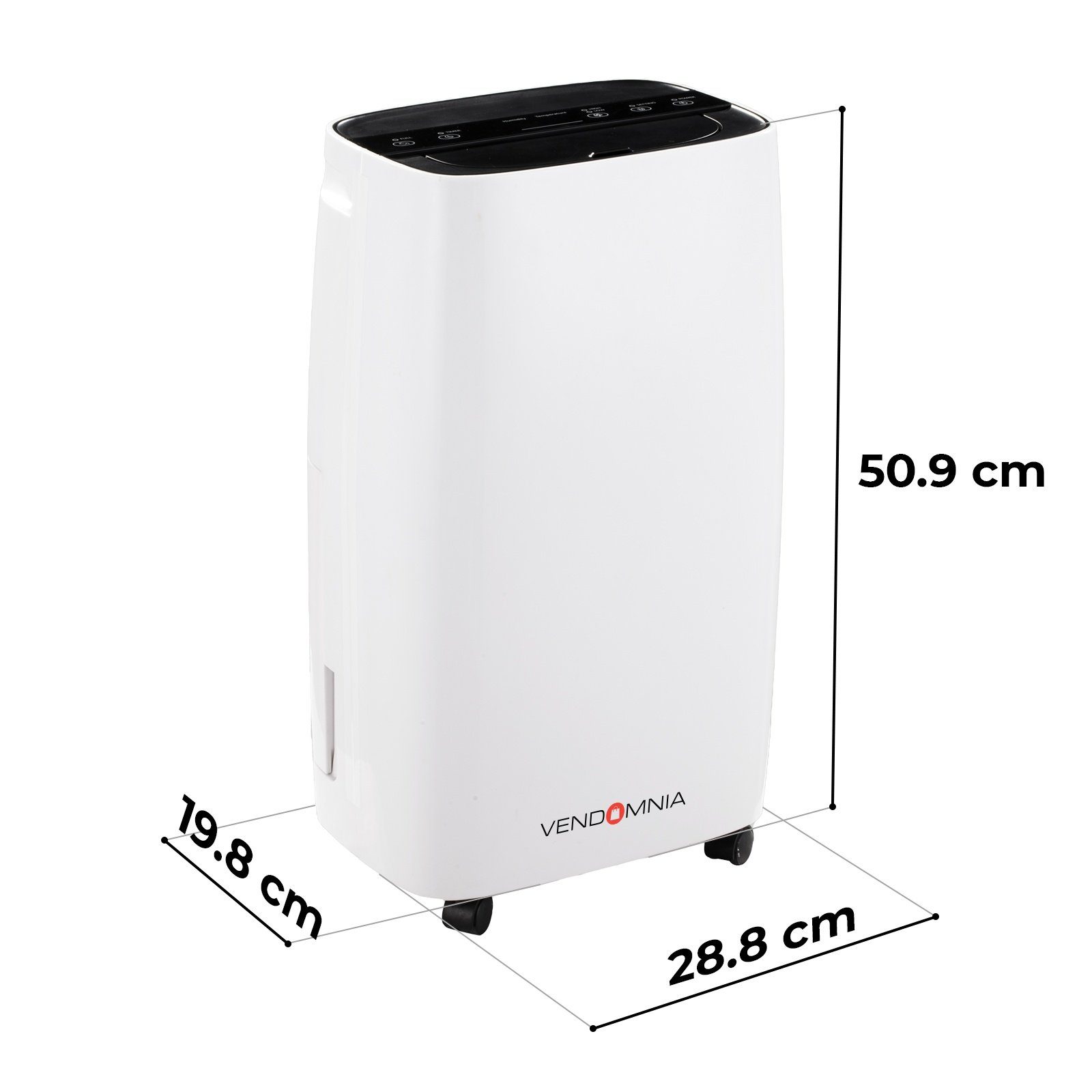 VENDOMNIA Luftreiniger Luftentfeuchter - 10/12 L / Tag, für 18 m² Räume, elektrisch, Digitalanzeige, Raumentfeuchter, Entfeuchtungsgerät